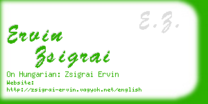 ervin zsigrai business card